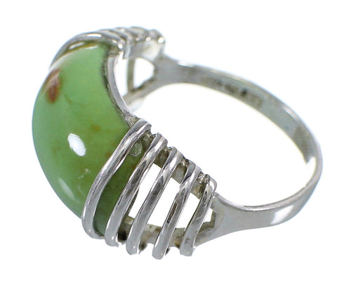 Southwest Turquoise And Genuine Sterling Silver Ring Size 6-1/2 RX80955